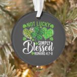 Not Lucky Simply Blessed Christian Ornament<br><div class="desc">Not Lucky Simply Blessed Christian</div>