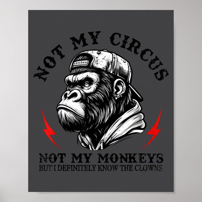 Not My Circus Not My Monkeys But I Know All The Cl Poster (Vorne)