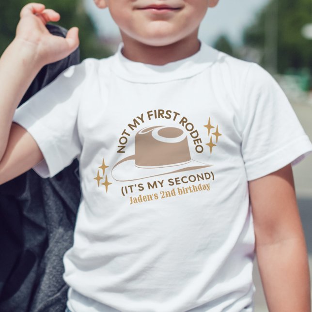 "Not My First Rodeo" Kindermädchen Cowboy zum zwei Kleinkind T-shirt (Von Creator hochgeladen)