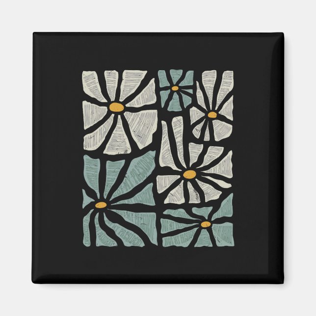 Not My President 2025 Retro Subtle Boho Floral Ant Magnet (Vorne)