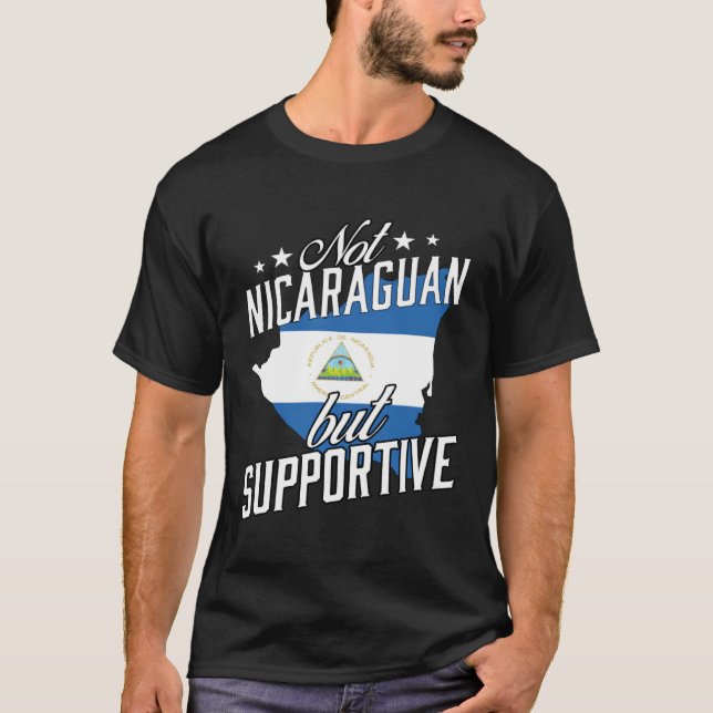 Not Nicaraguan But Supportive Travel Tourist Nicar T-Shirt (Vorderseite)