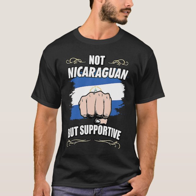 Not Nicaraguan But Supportive Travel Tourist Nicar T-Shirt (Vorderseite)