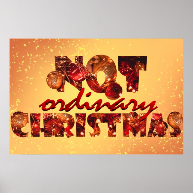 "Not Ordentliche Weihnachten" Schriftart Art & Red Poster (Vorne)