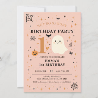 Not So Spooky 1st Birthday Party Photo Einladung