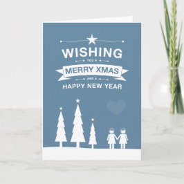 Not Straight Design Merry Xmas Card Feiertagskarte