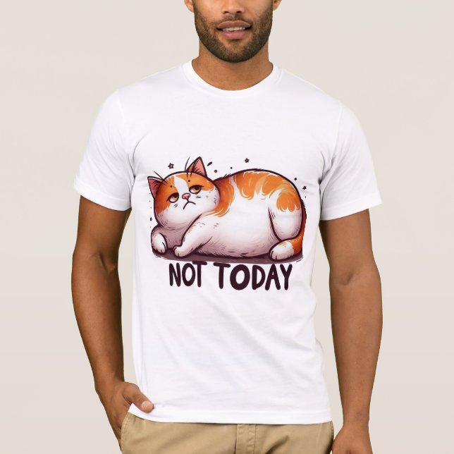 Not Today Grumpy Cat Cartoon T-Shirt (Vorderseite)