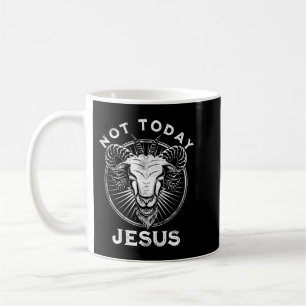 Not Today Jesus Funny Satanic Atheist Black Goth M Kaffeetasse