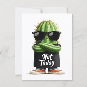 "Not Today" Kaktus mit Sonnenbrille und Attitude Postkarte