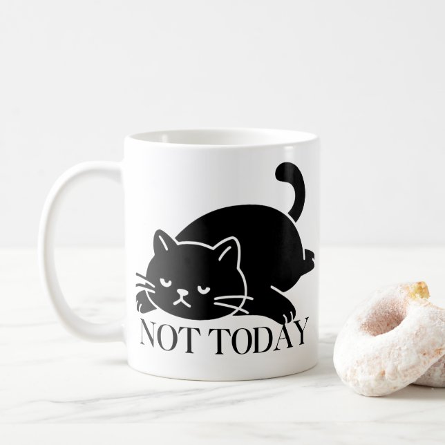 Not Today Mug Funny Coffee Mug for Cat Lovers  Kaffeetasse (Mit Donut)
