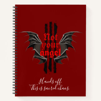 Not Your Angel Notebook – Sacred Chaos Gothic Vibe Notizbuch