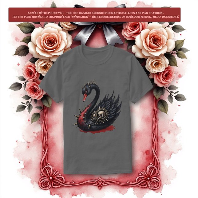 Not Your Average Swan – Spikes, Skulls & Sass.  T-Shirt (Von Creator hochgeladen)