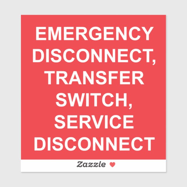 Notabschaltung, Übertragungsschalter-Etikett Aufkleber (Blatt)