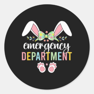 Notabteilung Bunny Emergency Room Krankenversicher Runder Aufkleber