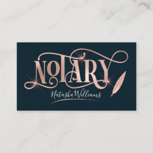 Notar Agent Elegante Rose Gold & Navy Visitenkarte