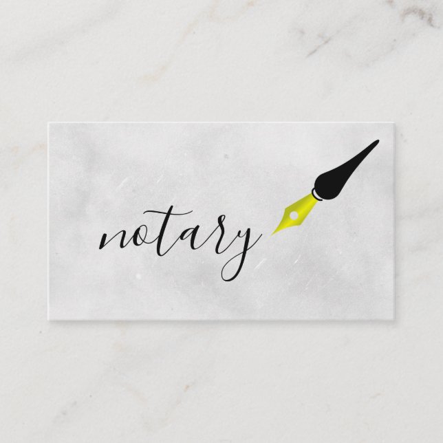 Notar Agent Pen Logo Freelance Calligraphy Writer Visitenkarte (Vorderseite)