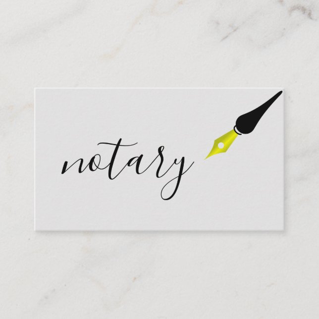 Notar Agent Pen Logo Freelance Calligraphy Writer Visitenkarte (Vorderseite)