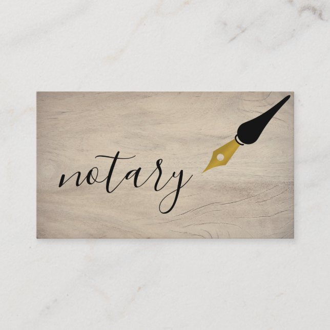 Notar Agent Pen Logo Freelance Calligraphy Writer Visitenkarte (Vorderseite)