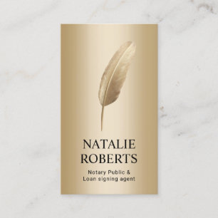 Notar-Agent Signatur Moderner Gold Quill Pen Visitenkarte