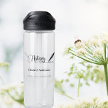 Notar-Agent Trinkflasche<br><div class="desc">Ein transparenter Hintergrund mit einem schwarzen Signaturstift. Elegantes handgeschriebenes Stilskript. Personalisieren und Hinzufügen von Namen, Text, </div>