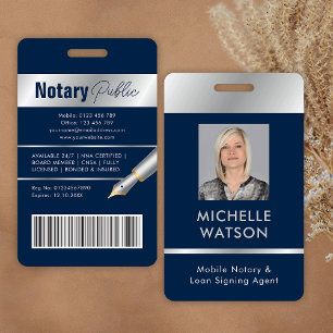 Notar-Anwalt-Mitarbeiter-Foto Navy & Silber Ausweis