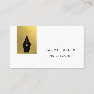 Notar Bank Agent Gold Nib Anwalt Visitenkarte