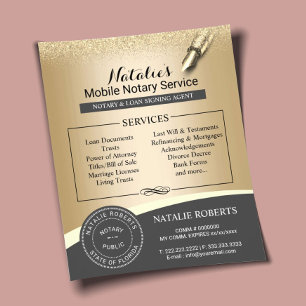 Notar Briefmarke Loan Signing Agent Modernes Gold Flyer