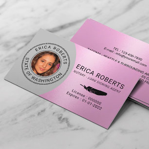 Notar Briefmarke Loan Signing Agent Pink Foto Busi Visitenkarte