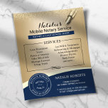 Notar Briefmarke Signing Agent Navy & Gold Flyer<br><div class="desc">Notar Briefmarke Loan Signing Agent Navy & Gold Flyer.</div>