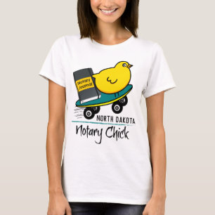 Notar Chick Rides Skateboard North Dakota T-Shirt