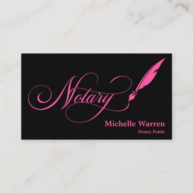 Notar Federleihe Unterzeichnung türkisfarben Gesch Visitenkarte (Vorderseite)