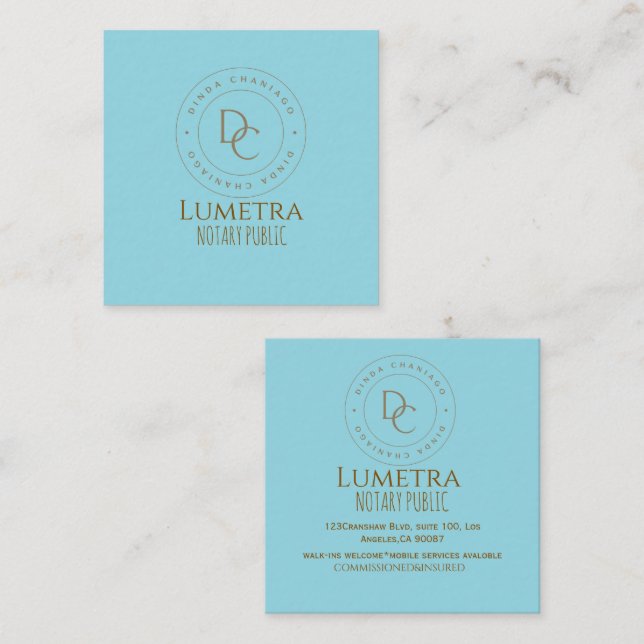 Notar-Karte für berufliche Geschäfte Telefonnummerkarte (Vorne/Hinten)