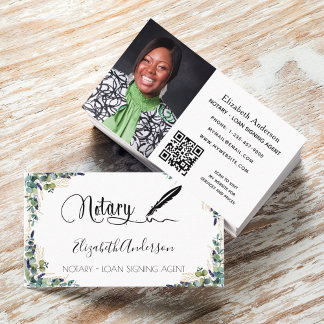 Notar Kreditsignierung Agent eucalyptus Foto QR Co Visitenkarte