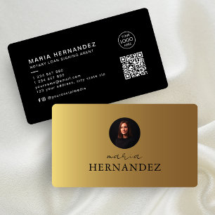 Notar Kreditsignierung Agent Gold Black Foto QR-Co Visitenkarte