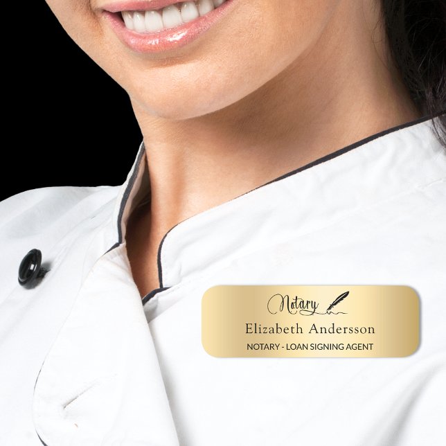 Notar Kreditsignierung Agent Gold-Skript Namensschild (Von Creator hochgeladen)