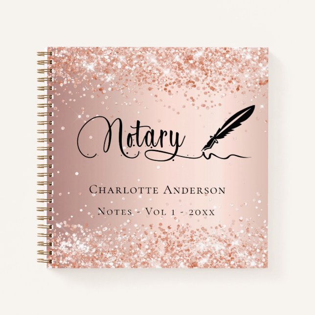 Notar Kreditsignierung Agent Rose Goldstift Notizbuch (Vorderseite)