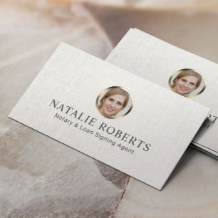 Notar Kreditunterschrift Agent Elegantes Foto Visitenkarte