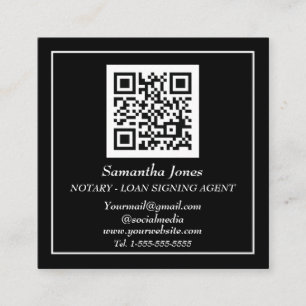 Notar-Kreditunterzeichnungsagent QR-Code scannbar  Quadratische Visitenkarte
