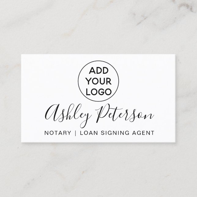 Notar Logo-Typografie minimalistisch schwarz-weiß Visitenkarte (Vorderseite)