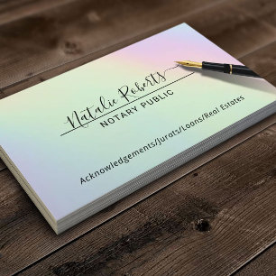Notar Minimalistische Schriftzeichen Holografie Visitenkarte