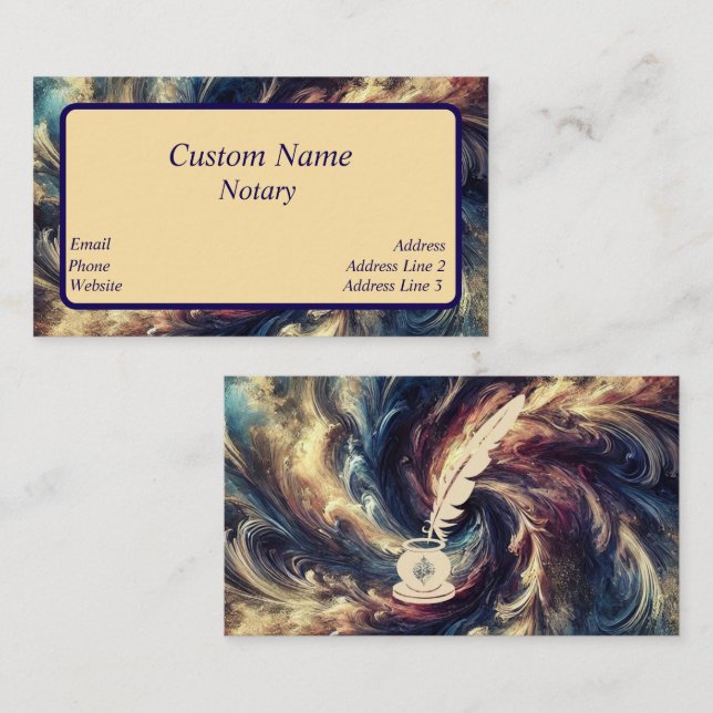 Notar Moderne Abstrakte Kunst Visitenkarte (Vorne/Hinten)
