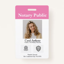 Notar/Notar Signatur Agent-ID-Abzeichen