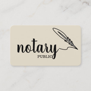Notar Öffentlich Elegante Schrift Oben Schwarz & Visitenkarte