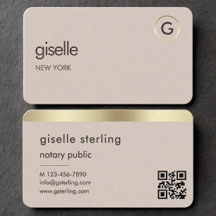 Notar Öffentlich Neutraler Gold QR Code Visitenkarte