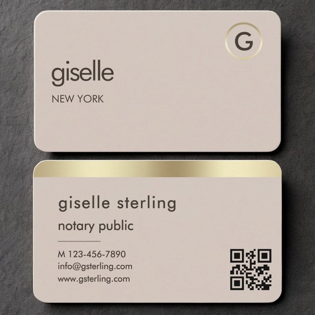 Notar Öffentlich Neutraler Gold QR Code Visitenkarte (Von Creator hochgeladen)
