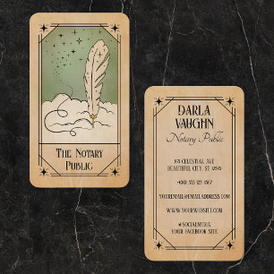 Notar Öffentlich Quill Tarotkartenillustration Visitenkarte