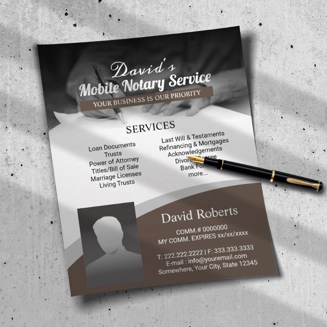 Notar öffentliche Darlehen Signierung Agent Brown  Flyer (Von Creator hochgeladen)