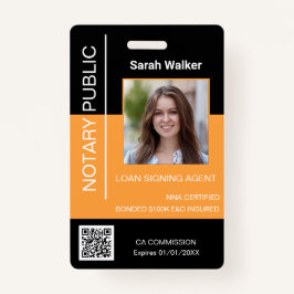 Notar Öffentlicher Ausweis-Mitarbeiter schwarz gel Ausweis