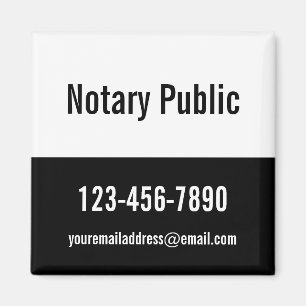Notar Public Black and White Promotion Template Magnet