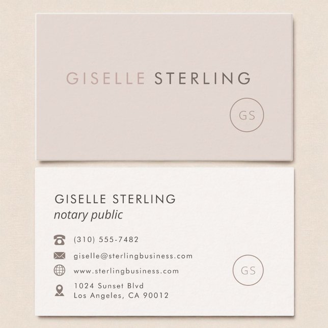 Notar Public Blush Pink Minimalistisch Luxus Visitenkarte (Von Creator hochgeladen)