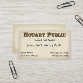 Notar Public Business Card Visitenkarte